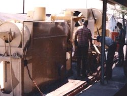 Batch Barrel, discharge Cylinder, and Drum Drier Loaded for Shipping